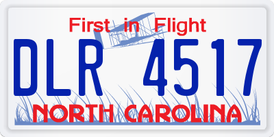 NC license plate DLR4517