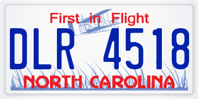 NC license plate DLR4518