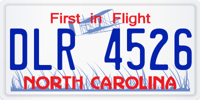 NC license plate DLR4526