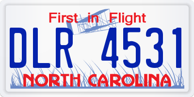 NC license plate DLR4531