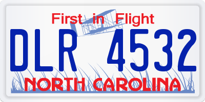 NC license plate DLR4532