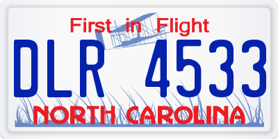 NC license plate DLR4533