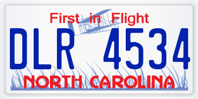 NC license plate DLR4534