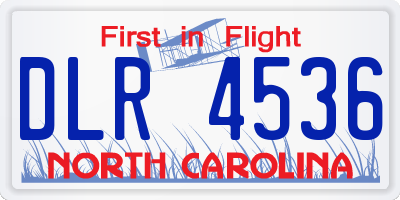 NC license plate DLR4536