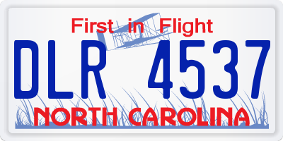 NC license plate DLR4537