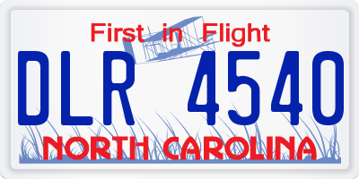 NC license plate DLR4540