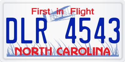 NC license plate DLR4543