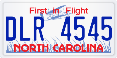 NC license plate DLR4545