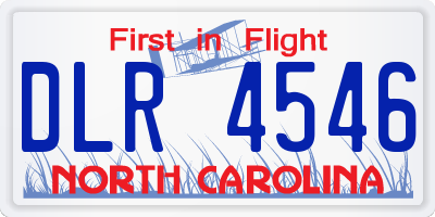 NC license plate DLR4546