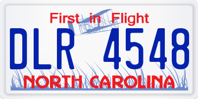 NC license plate DLR4548