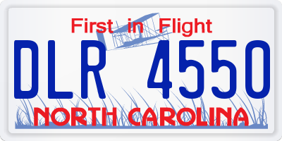 NC license plate DLR4550