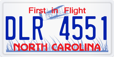 NC license plate DLR4551