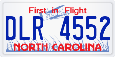 NC license plate DLR4552