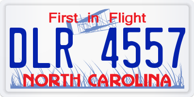 NC license plate DLR4557
