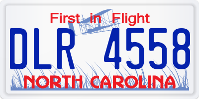 NC license plate DLR4558
