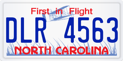 NC license plate DLR4563