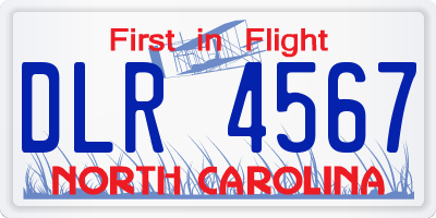 NC license plate DLR4567