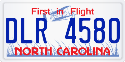 NC license plate DLR4580