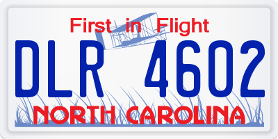 NC license plate DLR4602