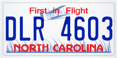 NC license plate DLR4603