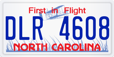 NC license plate DLR4608