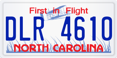 NC license plate DLR4610
