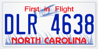 NC license plate DLR4638