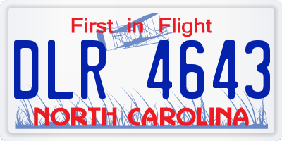 NC license plate DLR4643