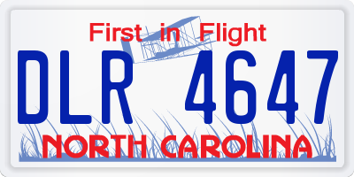 NC license plate DLR4647