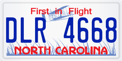 NC license plate DLR4668