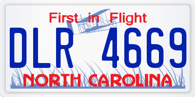 NC license plate DLR4669