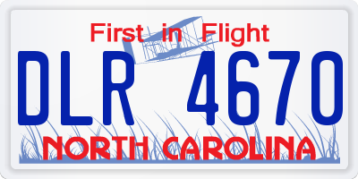 NC license plate DLR4670