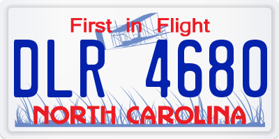 NC license plate DLR4680