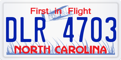 NC license plate DLR4703