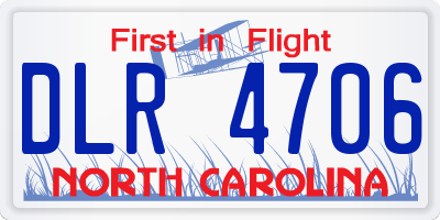 NC license plate DLR4706