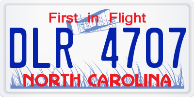 NC license plate DLR4707
