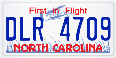 NC license plate DLR4709