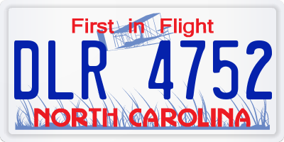 NC license plate DLR4752