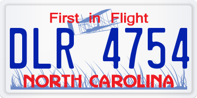NC license plate DLR4754