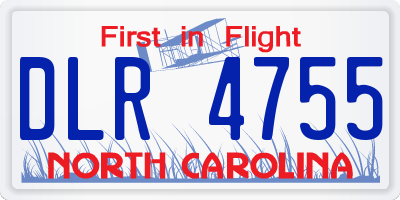 NC license plate DLR4755