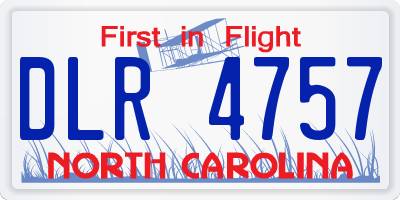 NC license plate DLR4757