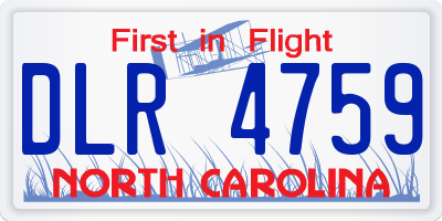 NC license plate DLR4759