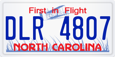 NC license plate DLR4807