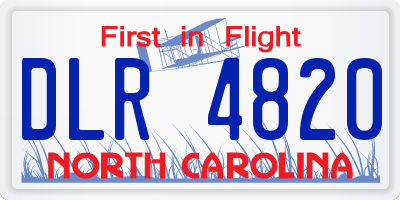 NC license plate DLR4820