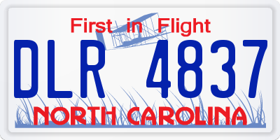 NC license plate DLR4837