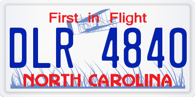NC license plate DLR4840
