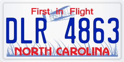 NC license plate DLR4863