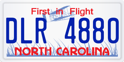 NC license plate DLR4880