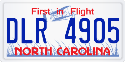 NC license plate DLR4905