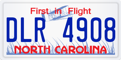 NC license plate DLR4908